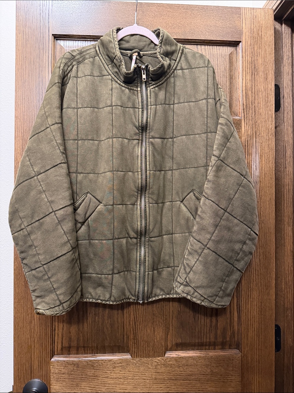 Free People Olive Quilted Bomber Jacket - Picture 4 of 5